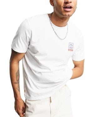 Timberland Back Print T Shirts Pullover Top - White