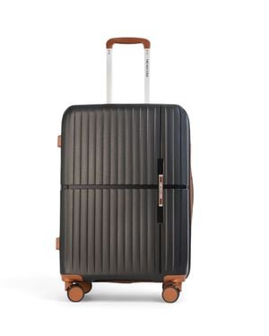 Infinity Leather Hard Shell Cabin 37 X 22 X 56 Cm Pp Luggage Suitcase Suitable For Easyjet, Ryanair - Grey