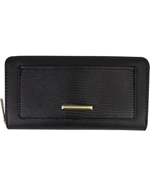 Black Moon Nepleren Portemonnee Grote Geweven Tas Met Metalen Detail Organiser - Zwart