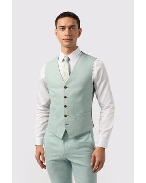 Antique Rogue Single Breasted Five Button V-Neck Slim Fit Suit Waistcoat - Green