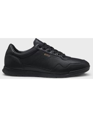 BOSS Titanium Nappa Leather Trainer - Black