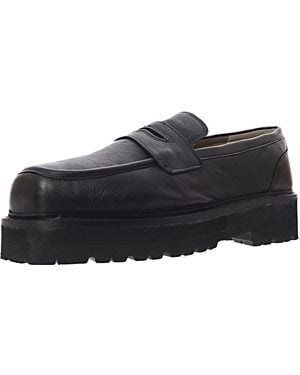 ASRA Forest Square Toe Chunky Loafers - Black