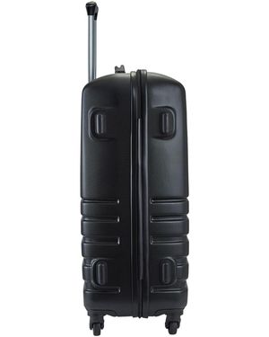 Infinity Leather Hard Shell Suitcase Cabin Luggage Travel - Black