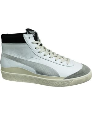 PUMA Basket 68 Og Mid Rhude Leather Lace Up Trainers 370022 01 - Blue