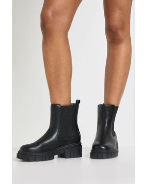 Boohoo Wide Fit Chunky Chelsea Boots - Black
