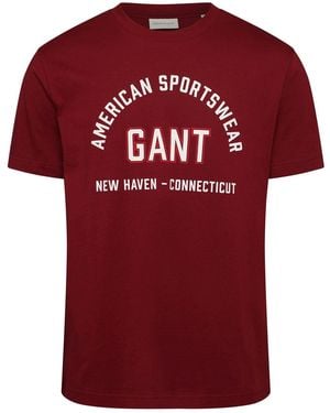 GANT Printed Graphic T- Shirt - Red