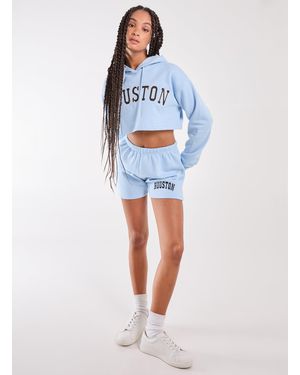Pink Vanilla Houston Fleece Shorts - Blue