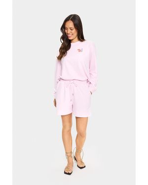 Saint Tropez Trackjacket-sweat Lorissasz Loose Fit Pink - Roze