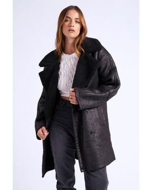 Urban Bliss Mid Length Bonded Coat - Black