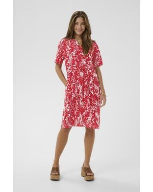 Cream Jurk Crtiah Jurk Feminine - Rood