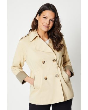 Wallis Petite Premium Short Trench Coat - Natural