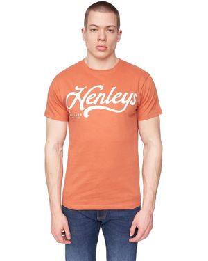 Henleys Scripthen Logo T-Shirt (Brick) - Orange
