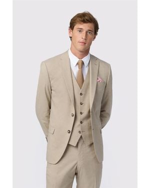Antique Rogue Single Breasted Long Sleeve Two Button Slim Fit Suit Jacket - Natural