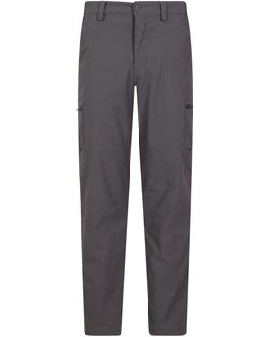 Mountain Warehouse 'Trek' Stretch Trouser Lightweight Fleece Lined Quick Dry Outdoor Trousers - Grey