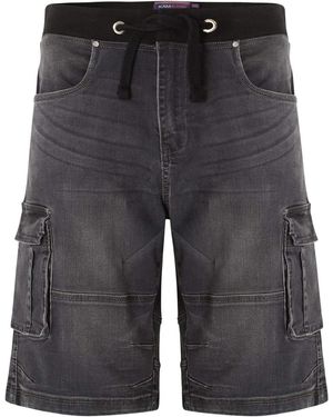 KAM Jeanswear Kam Big & Tall Cargo Combat Shorts - Grey