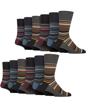 Gentle Grip 12 Pairs Cotton Socks - Black