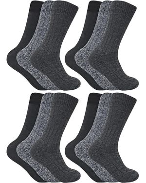 Sock Snob 12 Pairs Wool Boot Socks For Hiking - Grey