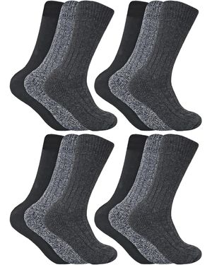Sock Snob 12 Pairs Wool Boot Socks For Hiking - Grey