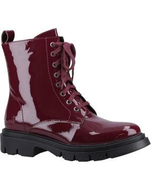 Hush Puppies Rhea Leather Bordeaux Boots - Purple