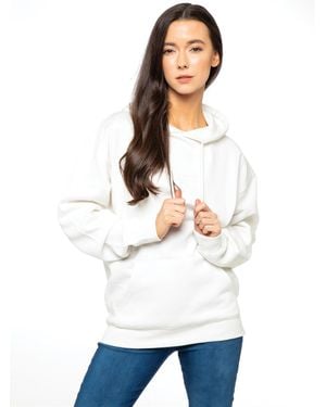 Enzo Ladies Oversized Essential Hoodie - White