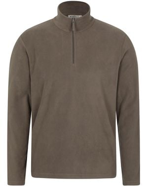 Mountain Warehouse 'Camber Ii' Half Zip Fleece Top Antipill Breathable Casual Winter Jumper - Brown