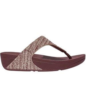 Fitflop Ladies Lulu Shimmer Wave Toe Post Sandals - Purple