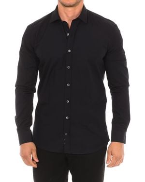 Café Coton Slim Long Sleeve Shirt With Lapel Collar Popeline14 - Black