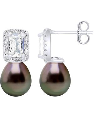 Ateliers Saint Germain Hanging Earrings Real Cultured Tahiti Pearls 8-9 Mm - White