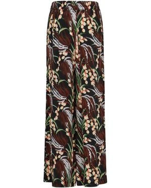 P.A.R.O.S.H. Printed High-Rise Trousers - Black