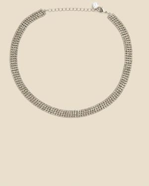 Sosandar Rhinestone Choker Necklace - Natural