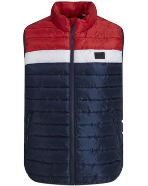 Jack & Jones Puffer Gilet With Stand Up Collar Lightweight - Blue