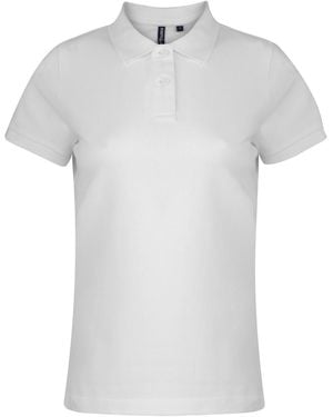 Asquith & Fox Ladies Plain Short Sleeve Polo Shirt - White