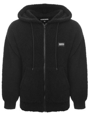 Neighborhood Fluffy Zip Up Parka - Black