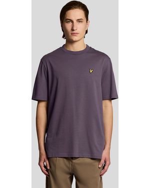Lyle & Scott Oversized Cotton Crew Neck T-Shirt - Purple