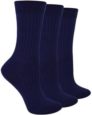 Steve Madden 3 Pairs Ladies Original Merino Wool Socks - Blue