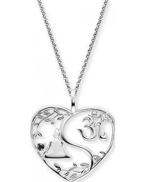 Engelsrufer Ern-Yiyaheartleaf-Zi Ladies Yin Yang Heart Necklace Sterling - White