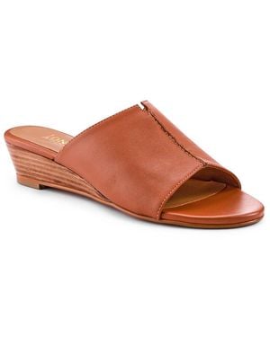 Jones Bootmaker Jocelyn Leather Wedge-Heel Mules - Brown