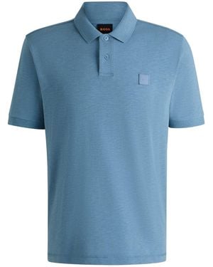 BOSS Collared Neck Short Sleeve Polo Shirt - Blue