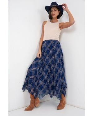 Bigdart Asymmetrical Patterned Maxi Skirt - Blue