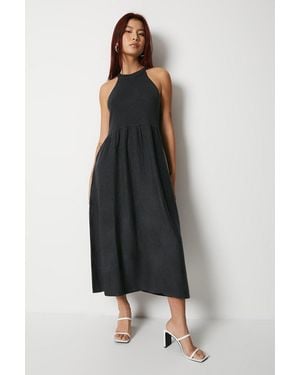 Warehouse Knitted Racer Neck Midi Dress - Multicolour