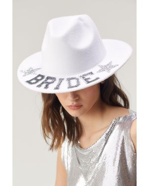 Nasty Gal Glitter Bride Cowboy Hat - White