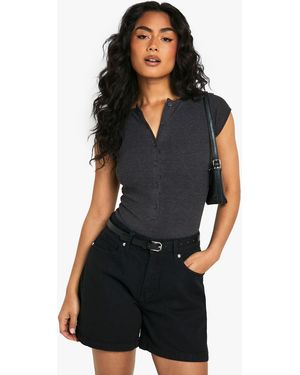 Boohoo Denim Boyfriend Short - Black