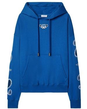 Off-White c/o Virgil Abloh Paisley Sleeve Hoodie - Blue