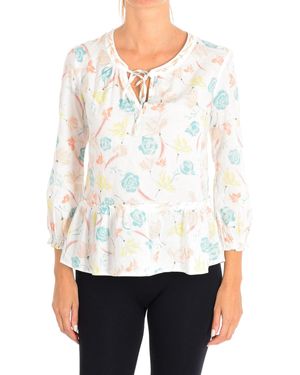 Benetton Long Sleeve Open Collar Shirt 5Yr55Q945 - White