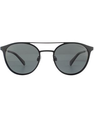 Polaroid Round Polarized Sunglasses Metal - Grey