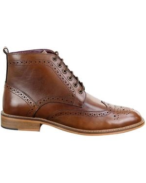 House Of Cavani Classic Oxford Brogue Ankle Boots - Brown