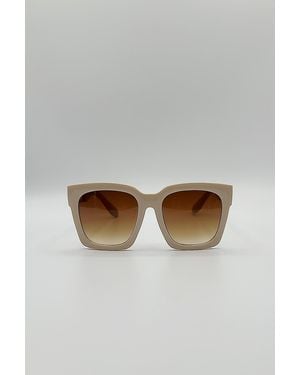 SVNX Oversized Sunglasses With Chain Detail - Grey
