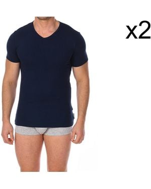 Bikkembergs Pack-2 Essential Short-Sleeved T-Shirts Bkk1Uts02Bi - Blue
