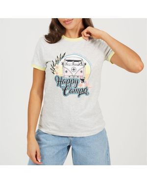 Brave Soul Camper Ringer T-Shirt - White