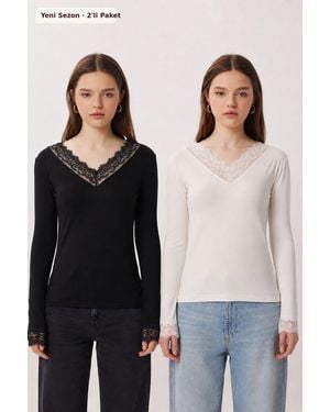 Happiness İstanbul Viscose Blend Blouse - Black